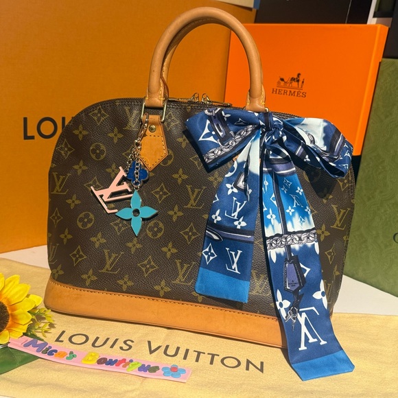 LOUIS🌻VUITTON w/COA ALMA Top Handle Bag  Brown Canvas - Picture 1 of 17